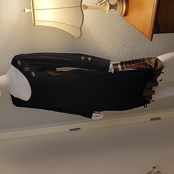 Darkwin Black Turkish Artsy Designer Long Sleeve Grunge Dress - Picture 2 of 13